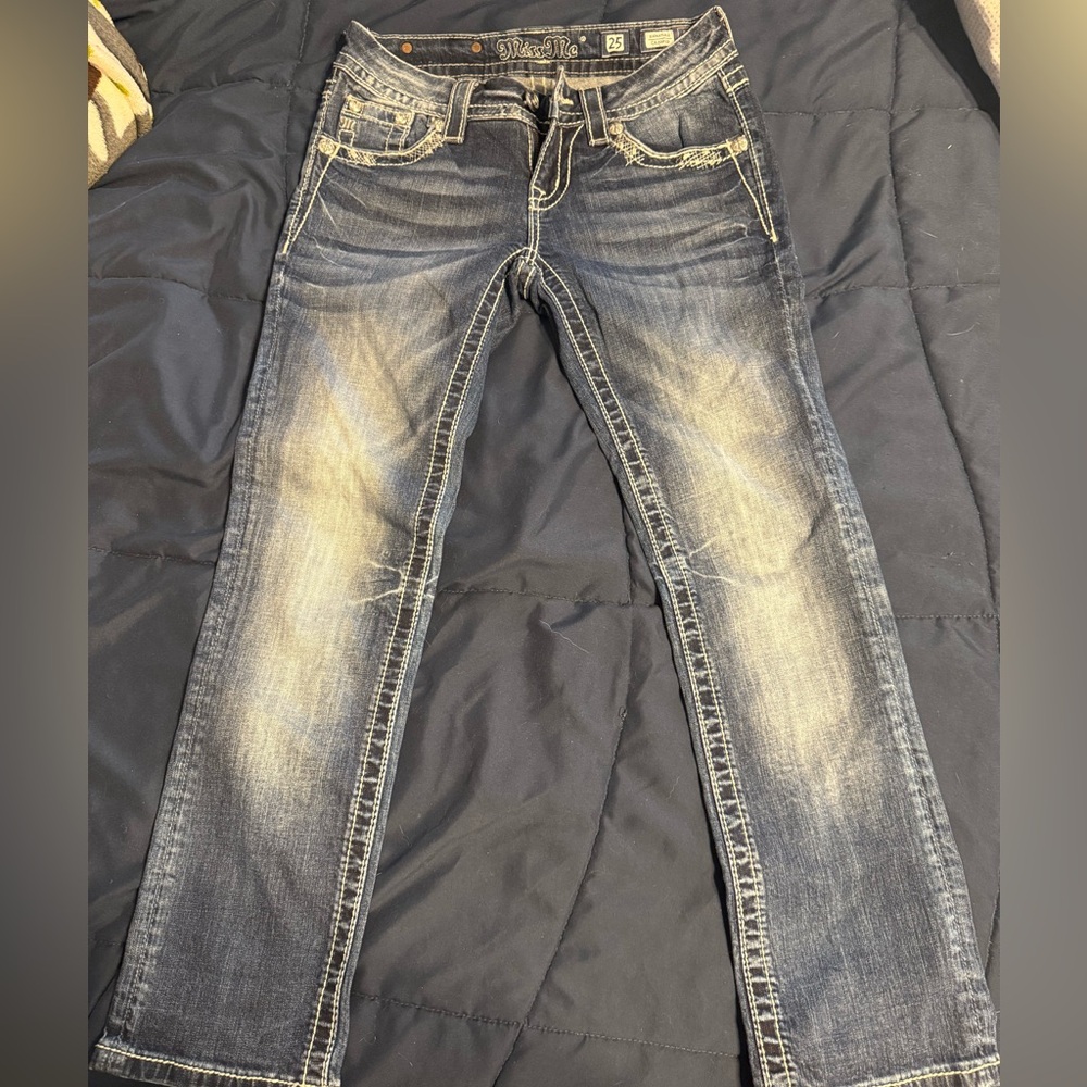 Miss Me Dark Blue Women’s Denim Jeans Low Rise Stretch - Picture 2 of 5